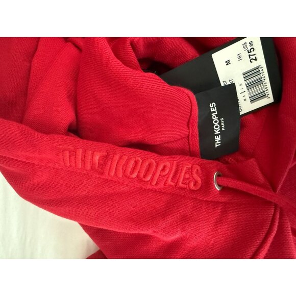 The Kooples Mens Red Hoodie‎ Kangaroo Pocket Arm Zip Cotton Size M - Picture 7 of 12